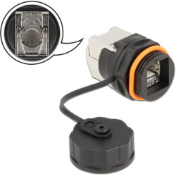 Delock Cable Connector RJ45 jack to Cat.6A LSA with protective cap waterproof