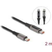 Delock USB 2.0 Data and Fast Charging Cable USB Type-C&trade; male to male PD 3.0 100 W with power indication 2 m