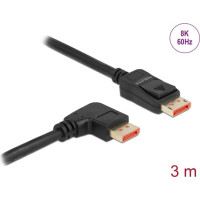 Delock DisplayPort cable male straight to male 90° right angled 8K 60 Hz 3 m
