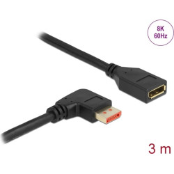 Delock DisplayPort extension cable male 90° right angled to female 8K 60 Hz 3 m
