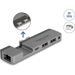 Delock Docking Station for MacBook Pro / MacBook Air Thunderbolt™ 4 with 5K Resolution / 100 W PD / 10 Gbps Hub / LAN / Audio