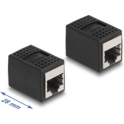 Delock Adapter RJ45 jack to RJ45 jack Cat.6A black