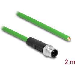 Delock Network cable M12 4 pin D-coded to open wire ends TPU 2 m