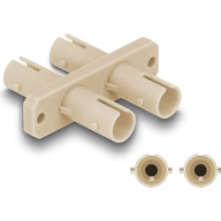 Delock Optical Fiber Coupler ST Duplex female to ST Duplex female beige