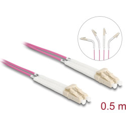 Delock Optical Fiber Cable LC Duplex to LC Duplex Multi-mode OM4 angled 0.5 m