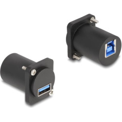 Delock D-Type Module USB 5 Gbps Type-A female to Type-B female with screws black