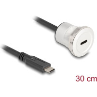 Delock USB 10 Gbps Type-C™ built-in female with cable plug 30 cm aluminium