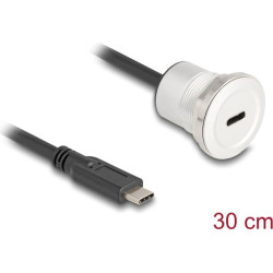 Delock USB 10 Gbps Type-C™ built-in female with cable plug 30 cm aluminium