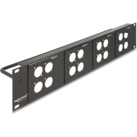 Delock D-Type 19″ Patch Panel with 4 D-Type plates 86 x 86 mm and 4 ports 2U black