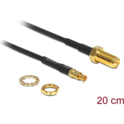 Delock Antenna Cable RP-SMA Jack Bulkhead  TS-9 Plug 200 mm