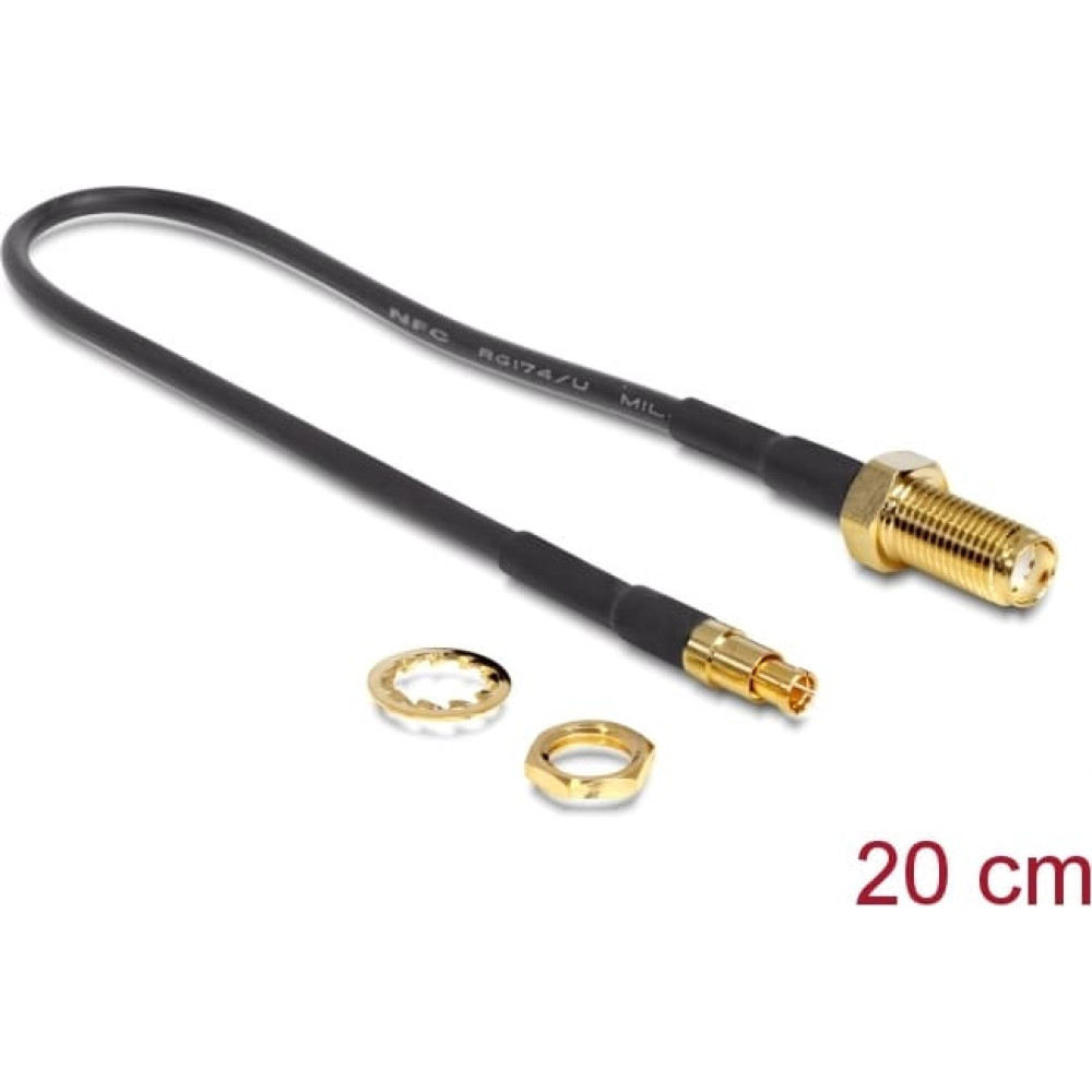 Delock Antenna adapter SMA jack bulkhead > TS-9 plug 200 mm