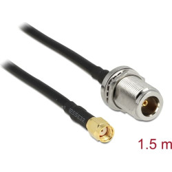 Delock Antenna Cable RP-SMA Plug  N Jack Bulkhead 1.5 m