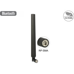 Delock WLAN 802.11 ac/a/h/b/g/n Antenna RP-SMA plug 5 - 7 dBi omnidirectional rotatable with tilt joint black