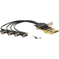 Delock PCI Express x1 Card to 4 x Serial with voltage supply