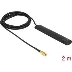 Delock DAB+ DVB-T2 Antenna SMB Plug 20 dBi active omnidirectional black adhesive mounting