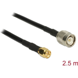 Delock Antenna Cable TNC Plug  SMA Plug CFD200 2.5 m low loss