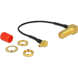 Delock Antenna Cable SMA 90° jack bulkhead > MMCX 90° plug 10 cm 1.37 thread length 13 mm