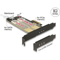 Delock PCI Express x4 Card > 1 x internal M.2 Key B + 1 x internal NVMe M.2 Key M - Low Profile Form Factor