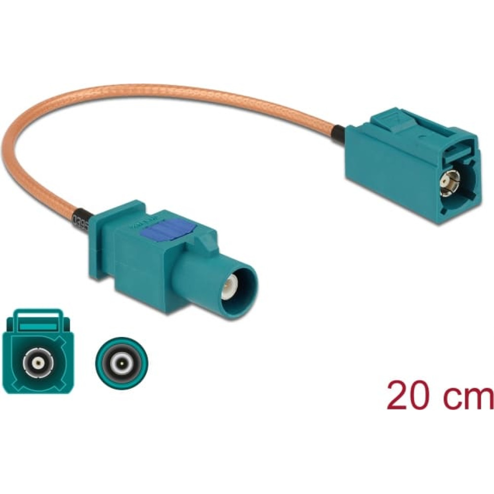 Delock Antenna Cable FAKRA Z plug > FAKRA Z jack RG-316 20 cm