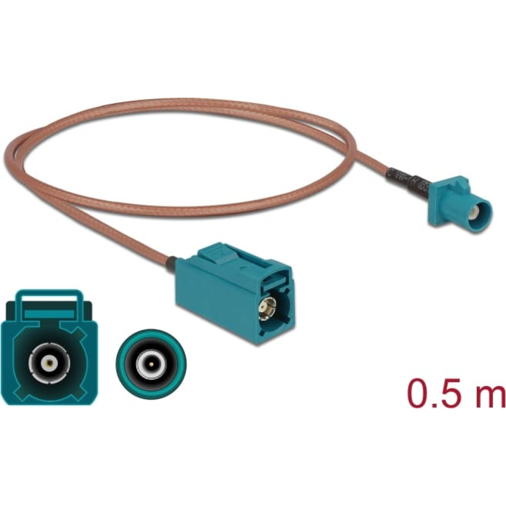 Delock Antenna Cable FAKRA Z plug > FAKRA Z jack RG-316 0.5 m