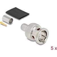 Delock BNC plug for crimping RG6 with matching shrink tube