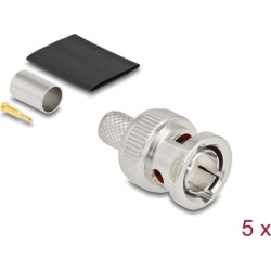 Delock BNC plug for crimping RG6 with matching shrink tube