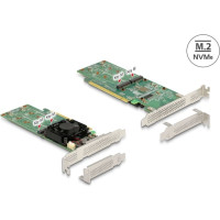 Delock PCI Express x16 Card to 4 x internal NVMe M.2 Key M - Low Profile Form Factor