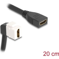 Delock Keystone Module Cable HDMI female to female 90° angled 8K 60 Hz 20 cm black