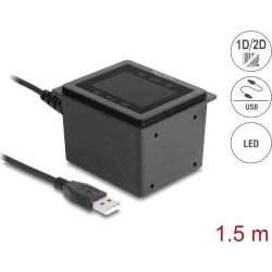 Delock USB Barcode Scanner 1D and 2D wired for stationary installation - German Version