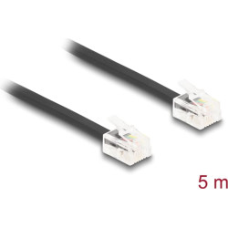 Delock Telefonkabel RJ11 Stecker zu RJ11 Stecker schwarz 5 m