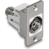 Delock Panel Mount IEC female to F female silver / white