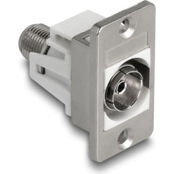Delock Panel Mount IEC female to F female silver / white