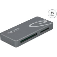 Delock USB Type-C™ Card Reader for CFast and SD memory cards + USB Hub with Type-A and USB Type-C™ port
