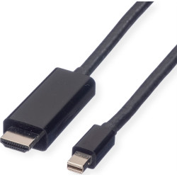 Value Mini DisplayPort Cable, Mini DP-UHDTV, M/M, black, 3.0 m