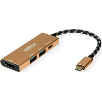 ROLINE GOLD USB Type C Docking Station, 4K HDMI, 2x USB 3.2 Gen 1 ports, 1x USB