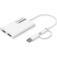 Roline USB Type A/C Adapter, 2x DP, with DisplayLink, 4K60