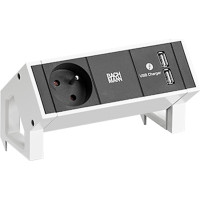 Bachmann DESK2 1xUTE 1xUSB Charger 0.2m GST18 RAL9010