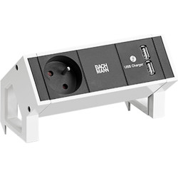Bachmann DESK2 1xUTE 1xUSB Charger 0.2m GST18 RAL9010