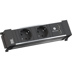 Bachmann POWER FRAME 2xCEE7/3 USB Chargr, Power 2.0m AEH