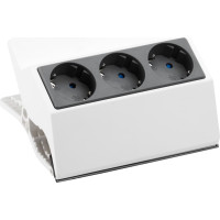 Bachmann PEGGY Clip-on socket strip 3x earthing contact, white, 3 m
