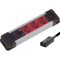 Bachmann multiple socket outlet 3x earthing contact supply plug C14, 2 m