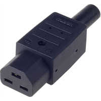 Bachmann IEC320 C21 16A/250VAC 155° appliance coupler, Screw connection, black