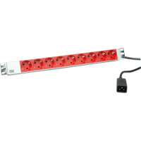 Bachmann 19" socket strip 9x protective contact C20 plug, Aluminium