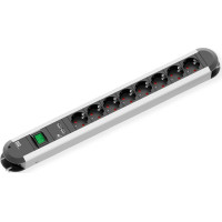 Bachmann PRIMO socket strip 8x earthing contact, 2x USB charging port, switch, 1.75 m