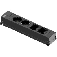 Bachmann POWER FRAME Medium 2x earthing contact 2x ABD plastic profile, black