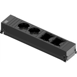 Bachmann POWER FRAME Medium 2x earthing contact 2x ABD plastic profile, black