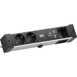 Bachmann DESK RAIL 2x earthing contact 1x USB Charger 1x ABD