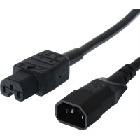 Bachmann Mains cable cold appliance plug to warm appliance coupling, IEC320 C14/C15, black, 1.5 m