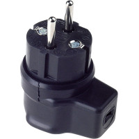 Bachmann solid rubber angle plug, IP44, black
