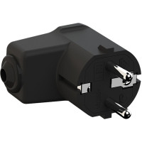 Bachmann Angled mounting plug black, CEE 7/7 2-pole with earthing contact